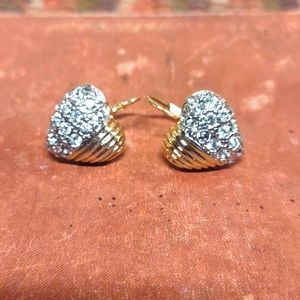 Heart Shaped CZ Pave Earrings